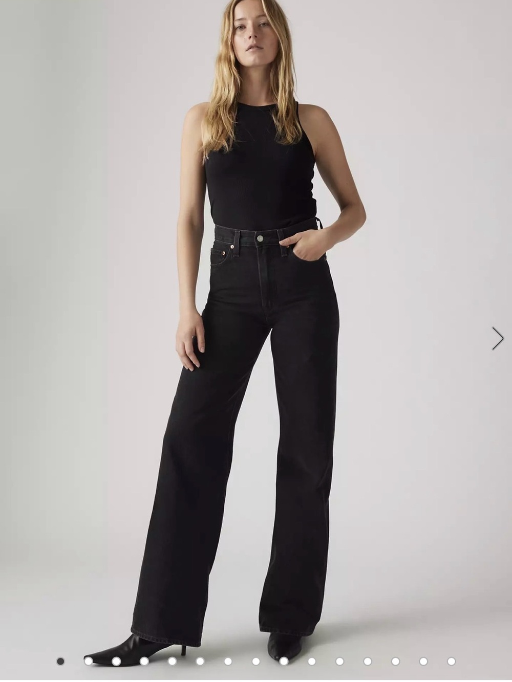 Levi’s Ribcage Wide Leg Jean - Posie Black